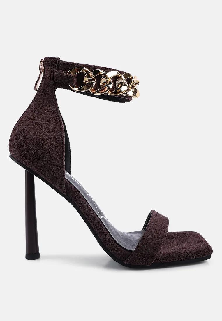 Last Sip Micro Suede High Heel Sandals