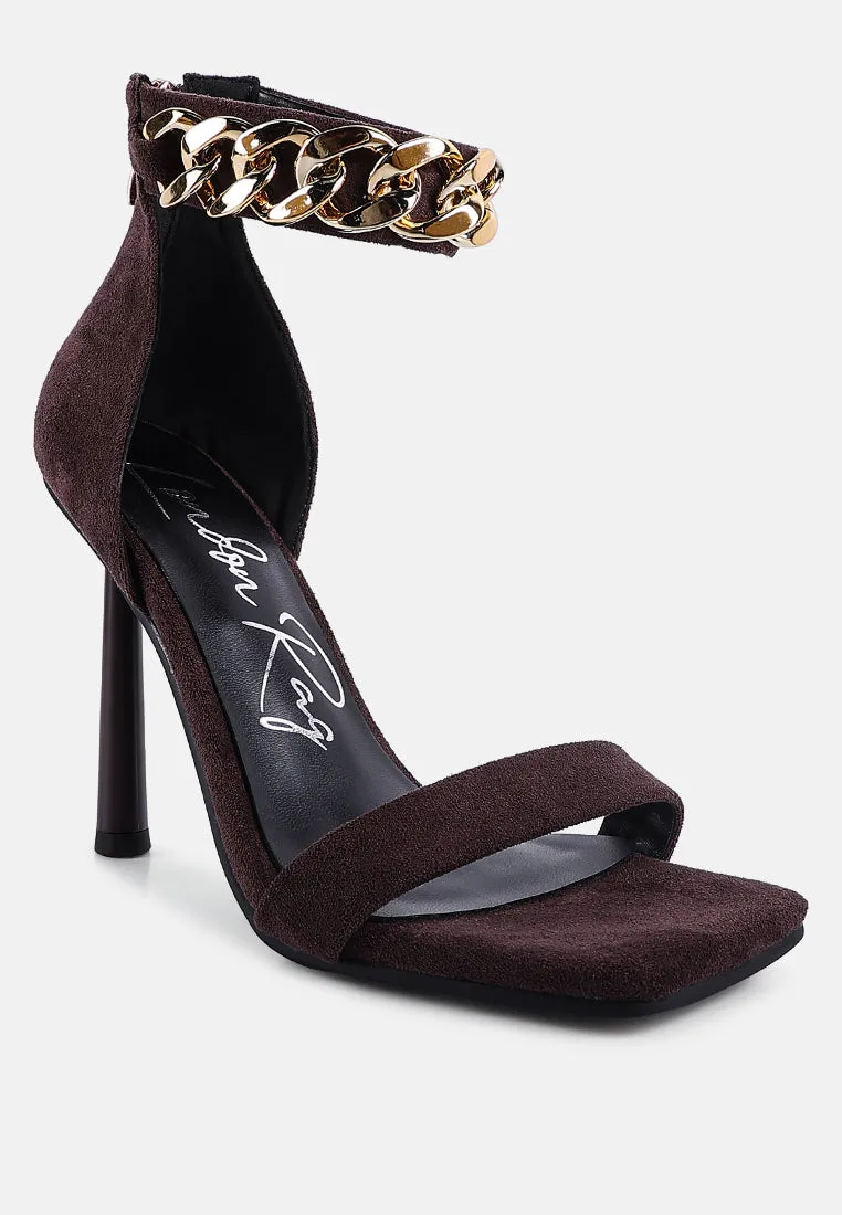 Last Sip Micro Suede High Heel Sandals