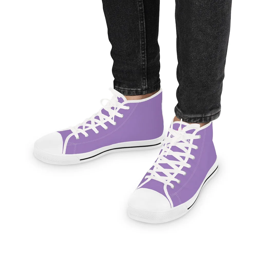 Lavender Purple Men's High Tops, Modern Minimalist Best Men's High Top Sneakers Running Shoes (US Size: 5-14)