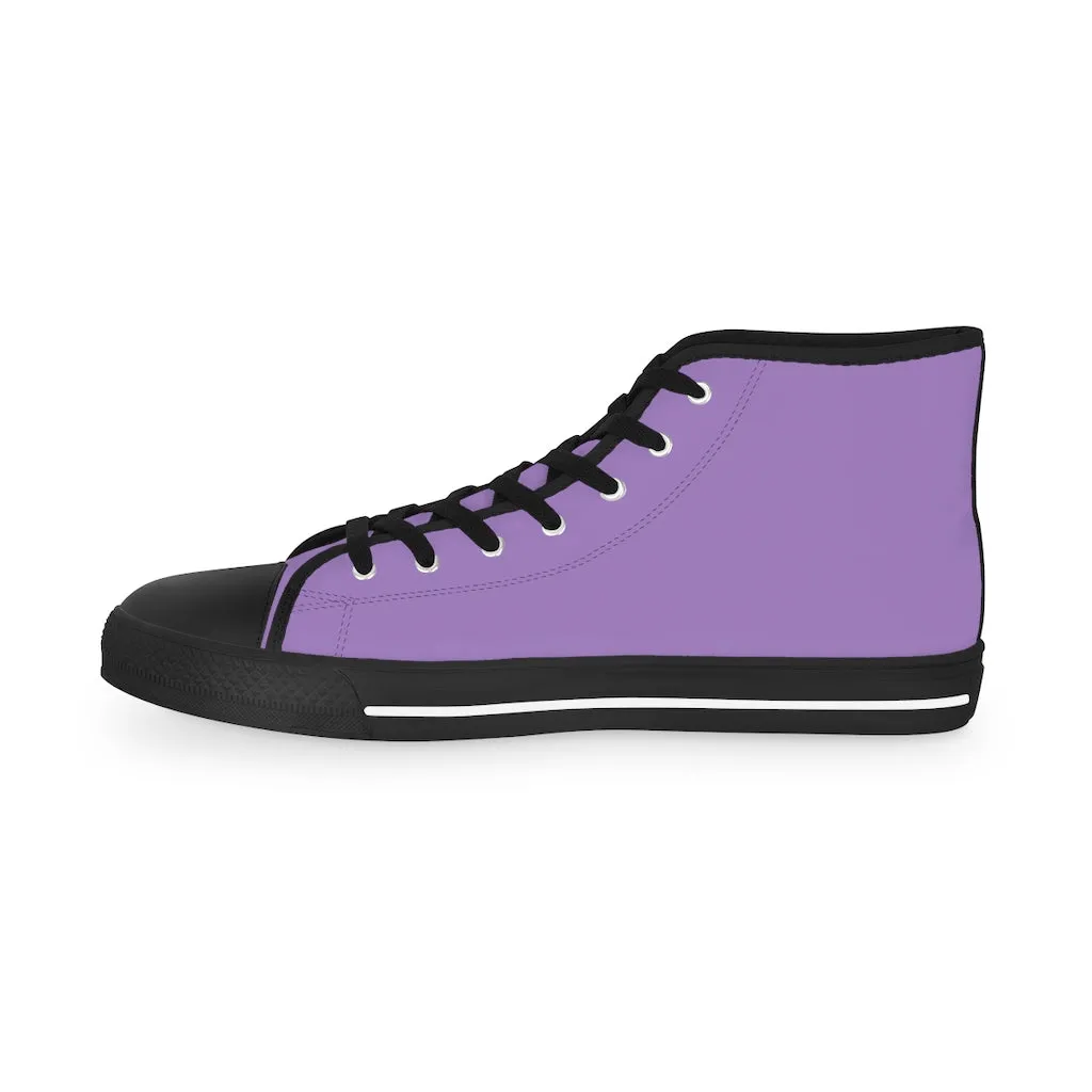 Lavender Purple Men's High Tops, Modern Minimalist Best Men's High Top Sneakers Running Shoes (US Size: 5-14)