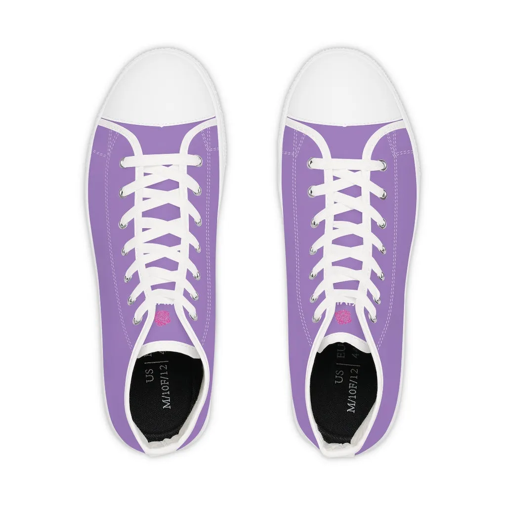 Lavender Purple Men's High Tops, Modern Minimalist Best Men's High Top Sneakers Running Shoes (US Size: 5-14)