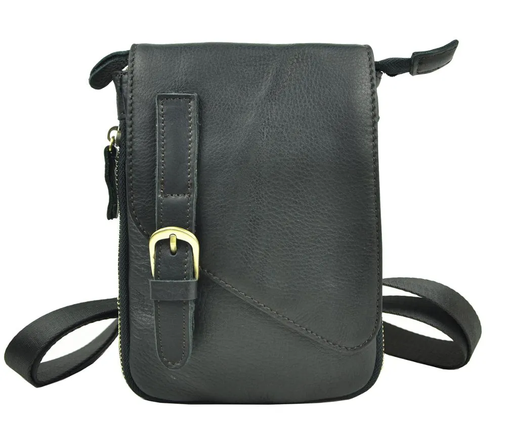 LE' AOKUU Real Leather Men's Multi-Function Messenger Satchel