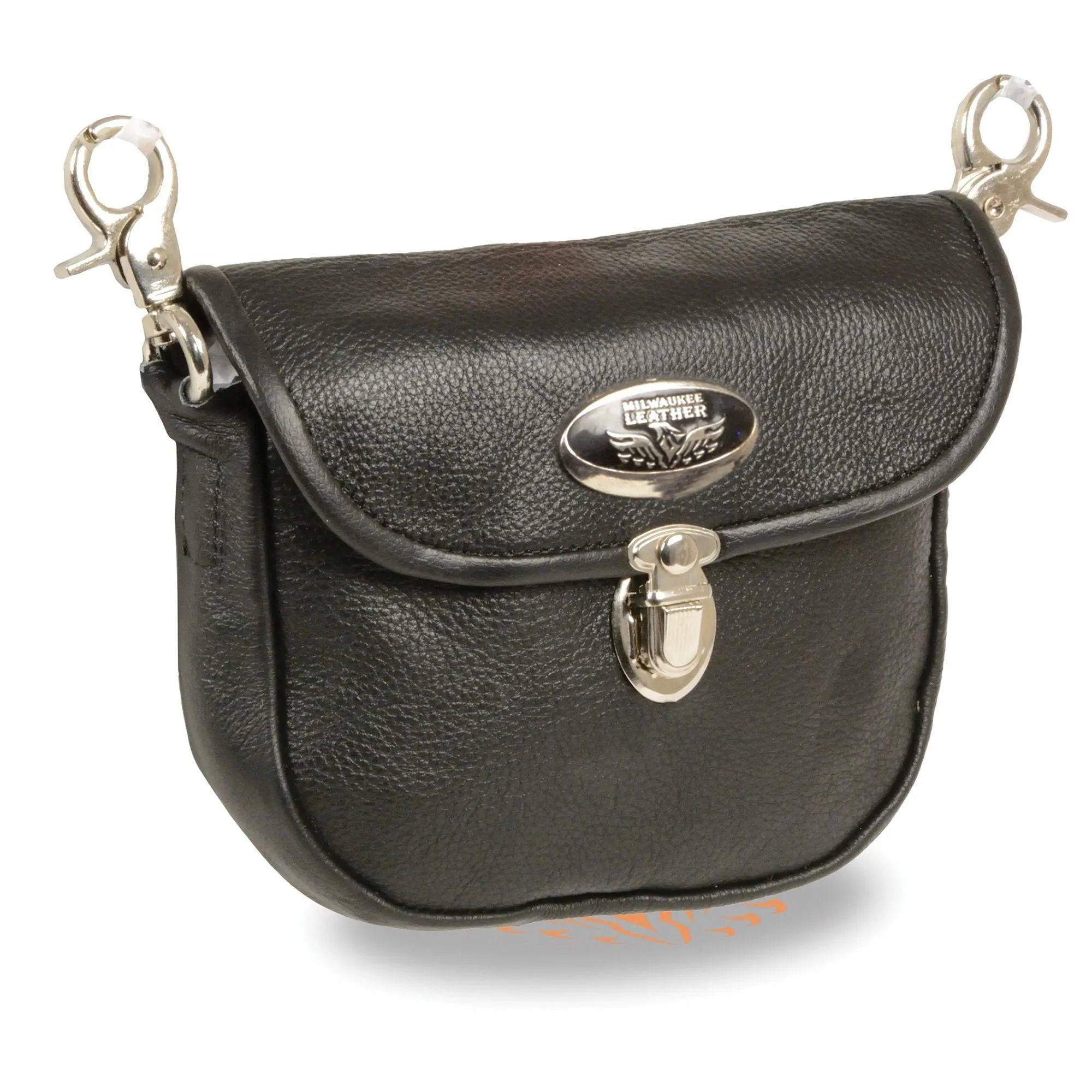 Leather Belt Bag w/ Flap & Belt Clasps(8.5X5.5)