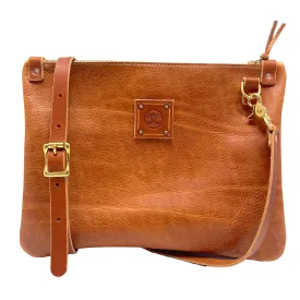 Leather Messenger Bag in Copper