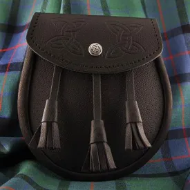 Leather Sporran | Celtic button Embossed