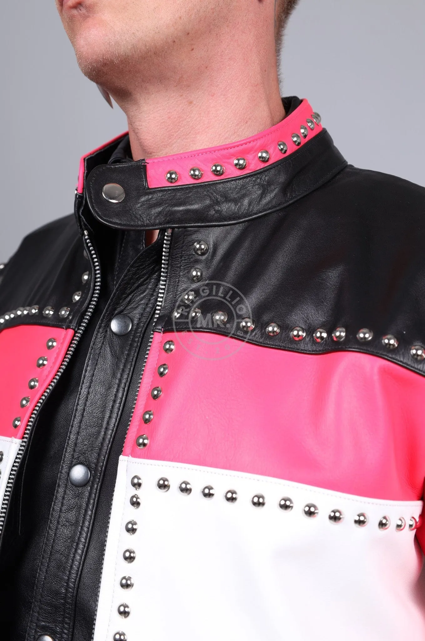 Leather Studded Biker Jacket