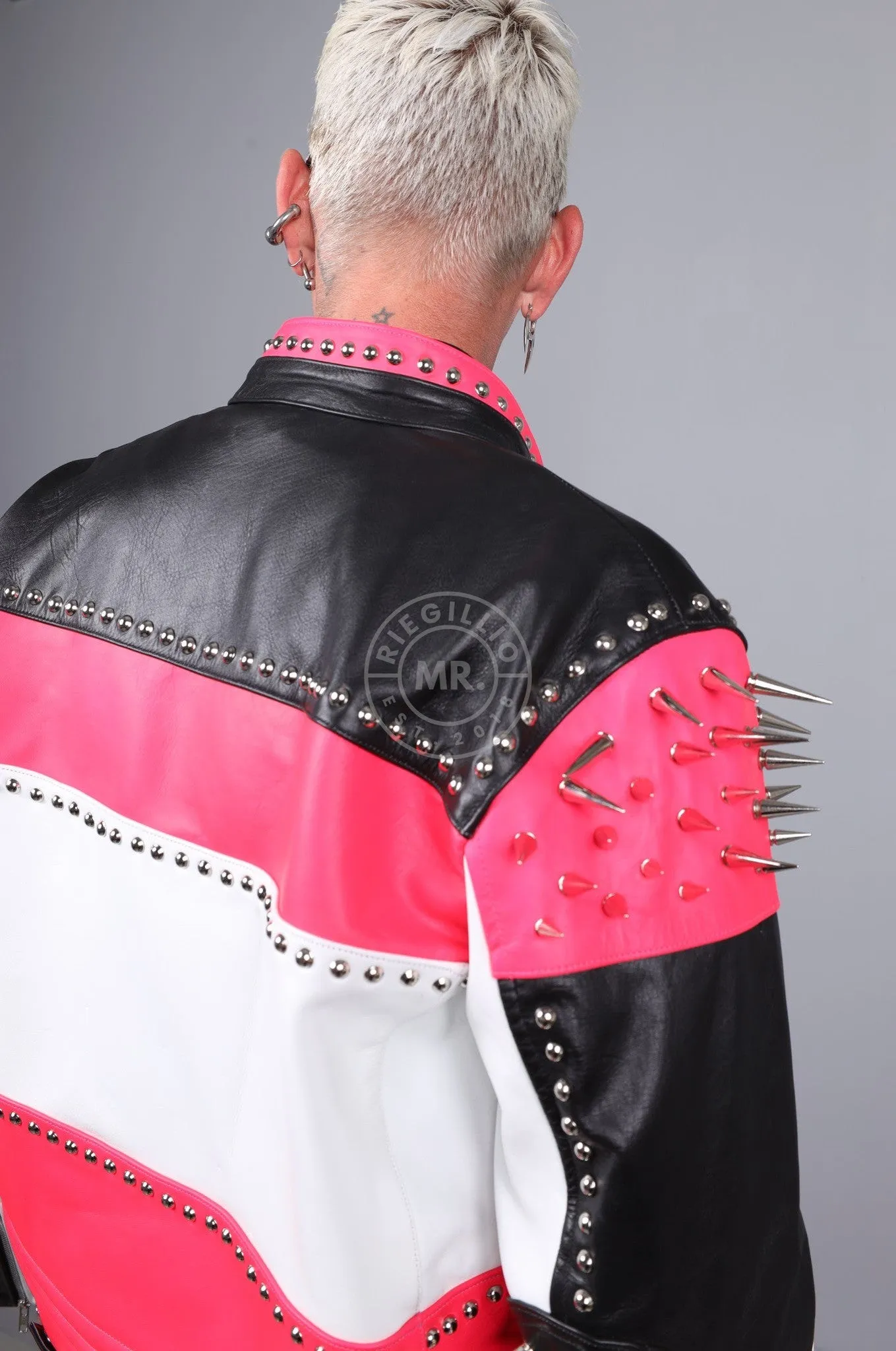 Leather Studded Biker Jacket