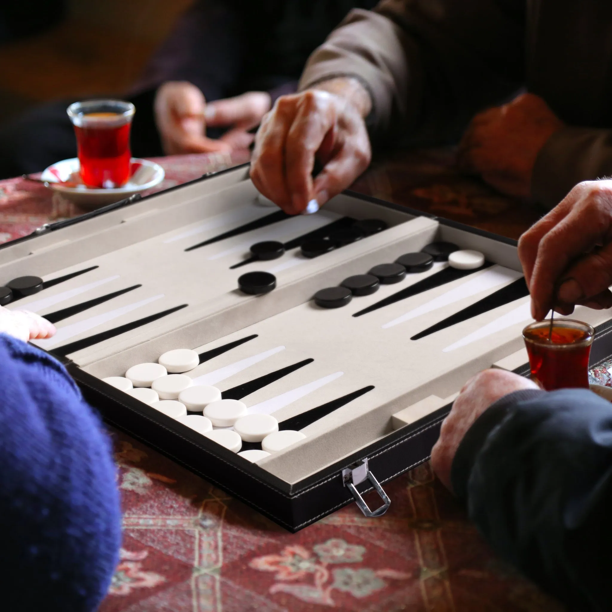 Leatherette Backgammon Set, "Antalya" - 17"