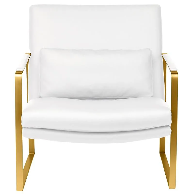 Leonardo Lounger Chair with Polished Gold frame by Nuevo   2 colors