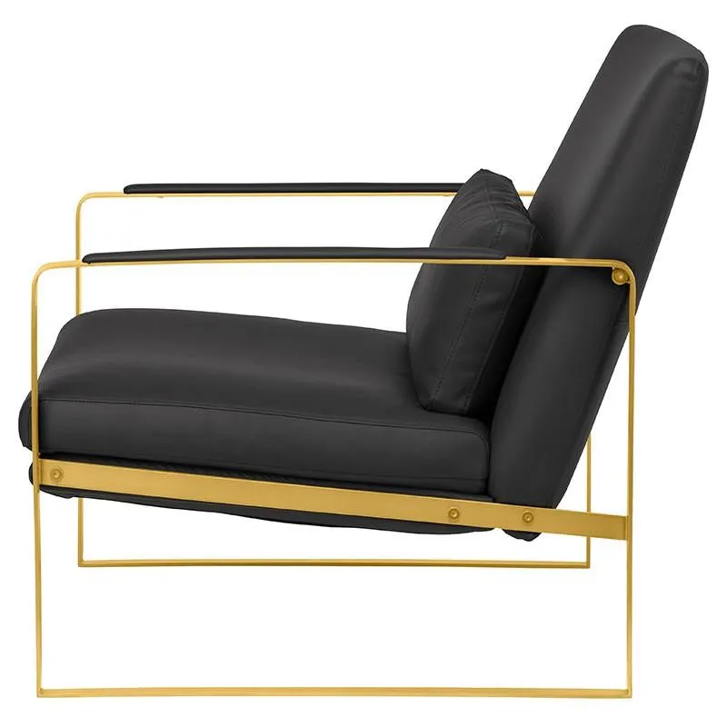 Leonardo Lounger Chair with Polished Gold frame by Nuevo   2 colors