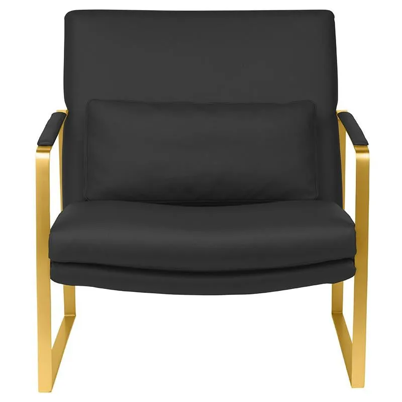 Leonardo Lounger Chair with Polished Gold frame by Nuevo   2 colors