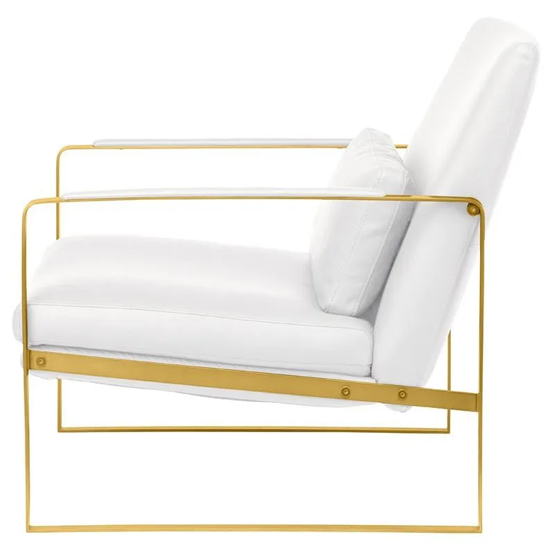 Leonardo Lounger Chair with Polished Gold frame by Nuevo   2 colors