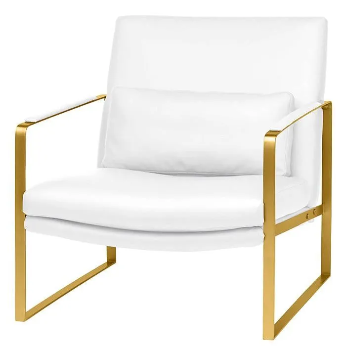 Leonardo Lounger Chair with Polished Gold frame by Nuevo   2 colors