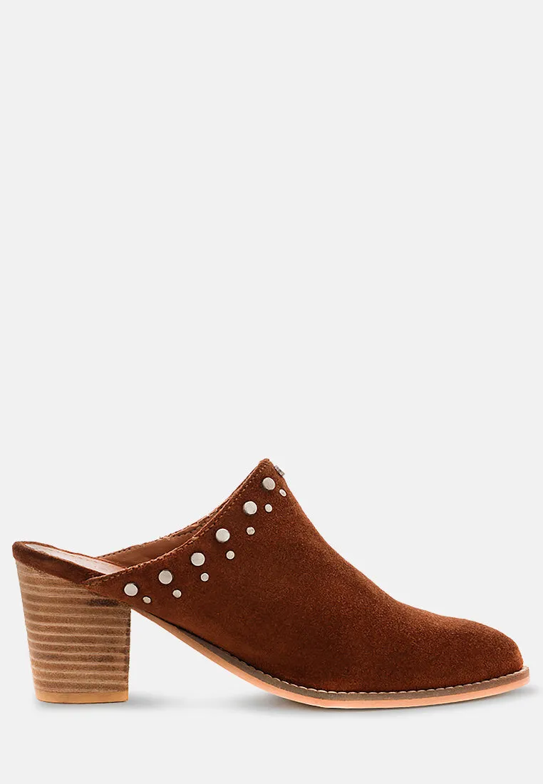 Leslie Stacked Heel Mules