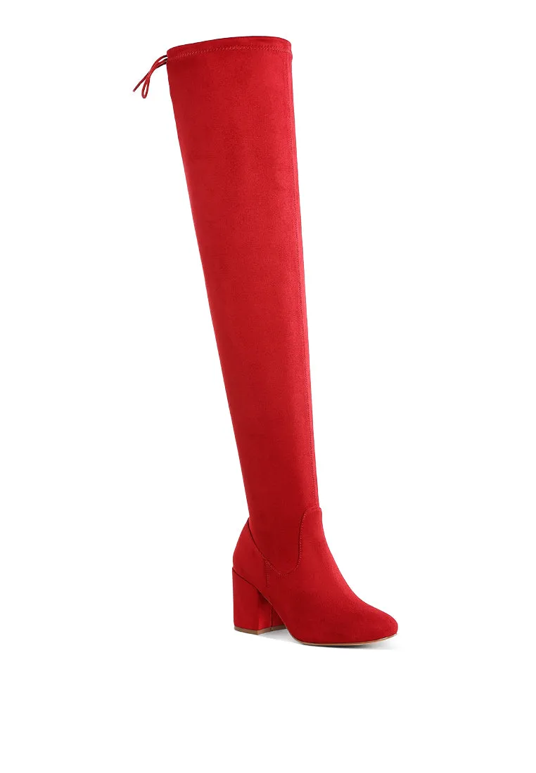 Liama Minimal Drawstring Detail Knee-High Boots