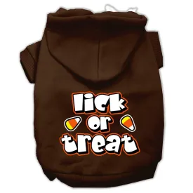 Lick Or Treat Screen Print Pet Hoodies Brown Size Sm (10)