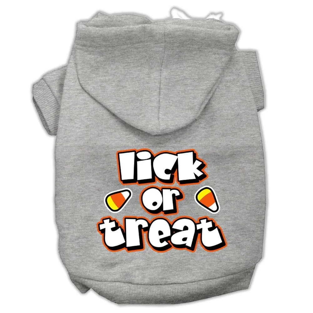 Lick Or Treat Screen Print Pet Hoodies Grey Xxxl(20)