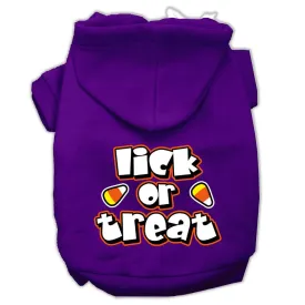 Lick Or Treat Screen Print Pet Hoodies Purple Size M (12)