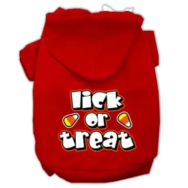 Lick Or Treat Screen Print Pet Hoodies Red Size XS (8)