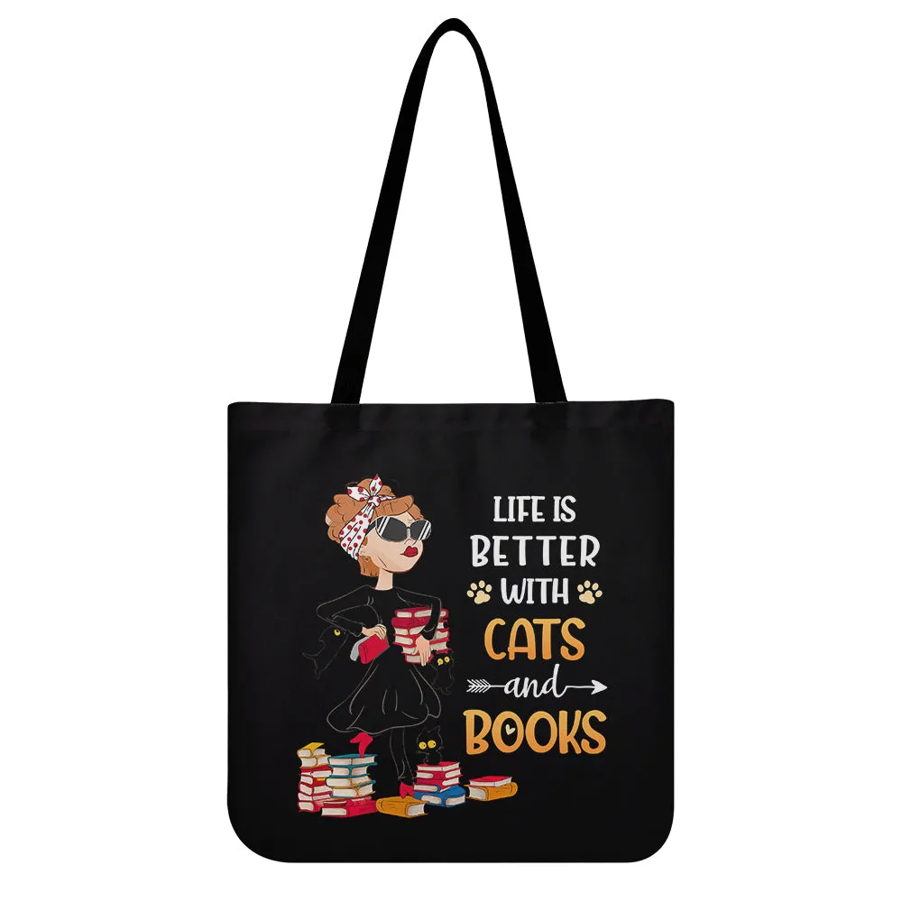 Life Is Better With Cats And Books Book Lovers Gift TBF476