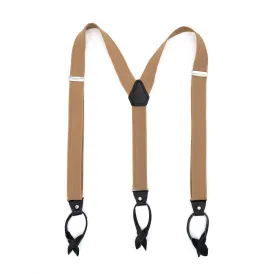 Light Brown Button-End Unisex Suspenders