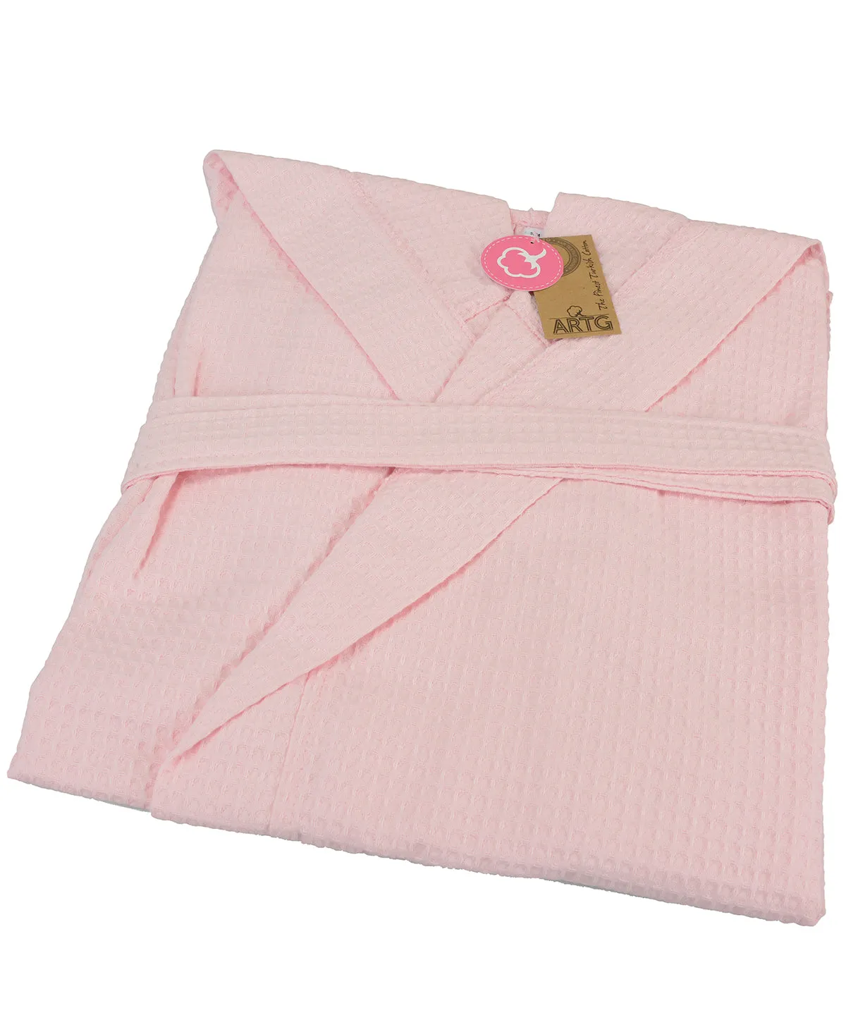 Light Pink - ARTG® waffle bathrobe with hood