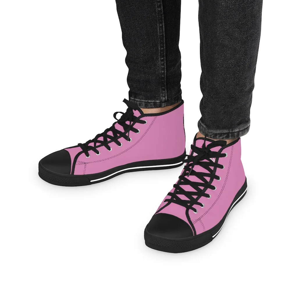 Light Pink Men's High Tops, Modern Minimalist Best Men's High Top Sneakers (US Size: 5-14)