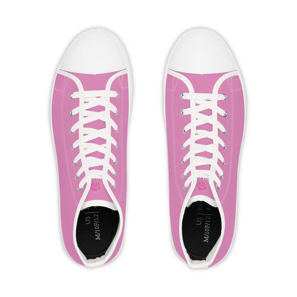 Light Pink Men's High Tops, Modern Minimalist Best Men's High Top Sneakers (US Size: 5-14)