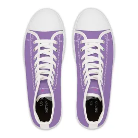 Light Purple Ladies' High Tops, Solid Color Best Women's High Top Sneakers Canvas Tennis Shoes