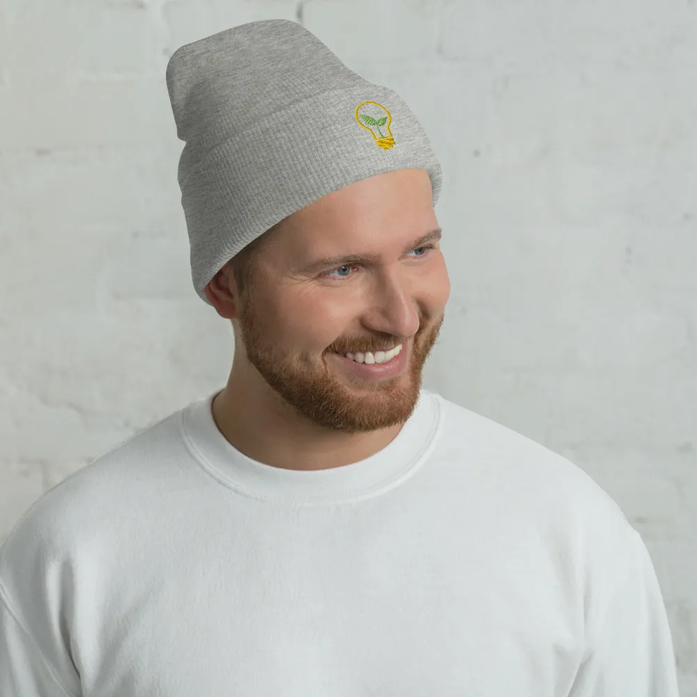 Lightbulb Garden embroidered cuffed beanie