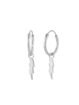 Lightning Bolt Charm Hoops by boma