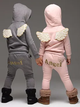 Lil' Angel Winged Hoodie And Jogger Set