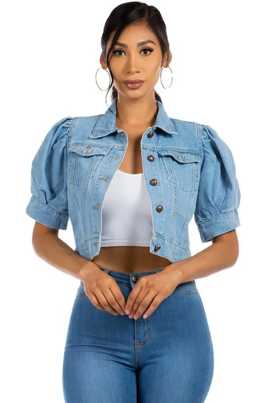 Lilli Denim Blue Cropped Jacket