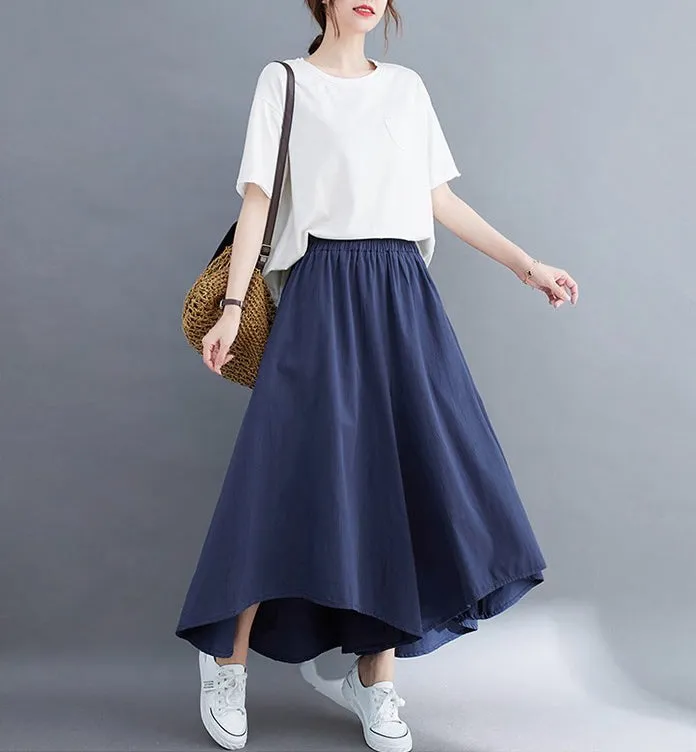 Linen pants/Cropped pants/Women linen skirt pants/Wide leg pants/cotton skirt pants/black pants/high waist pants/elastic waist Pants P0019