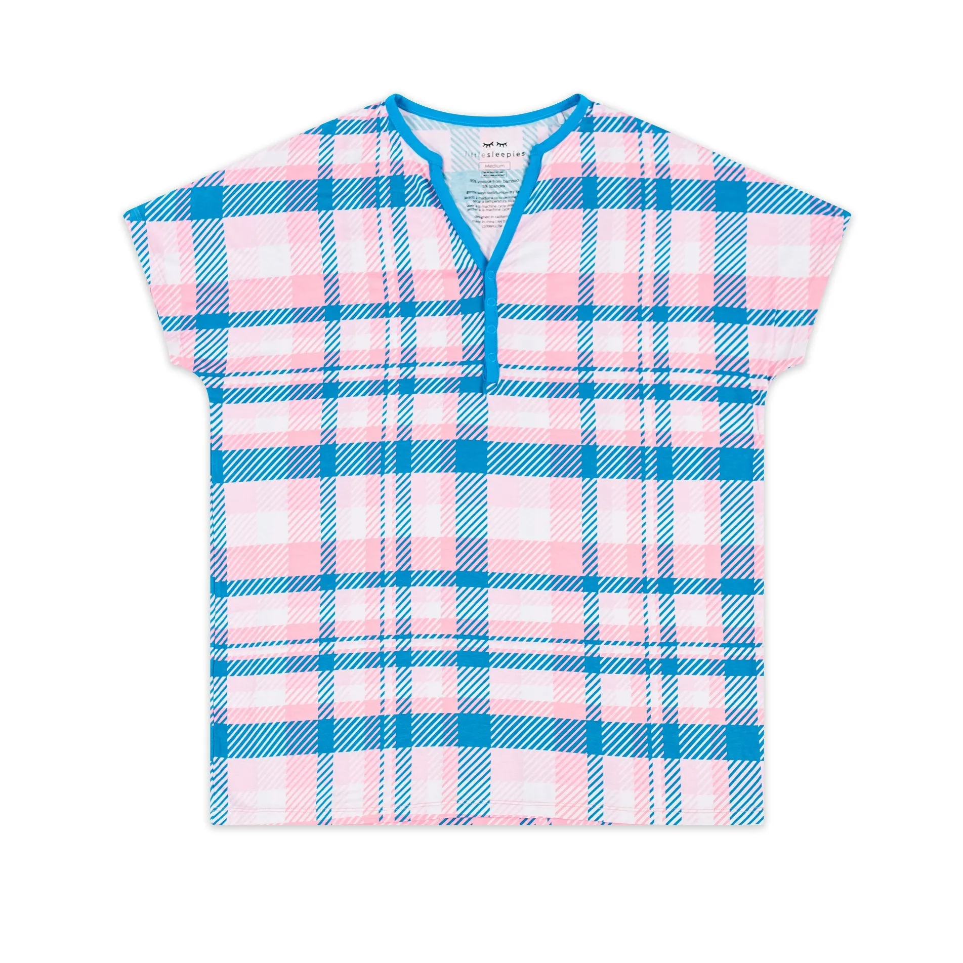 Little Sleepies Rosy Plaid Two-Piece Women's Bamboo Pajama Set