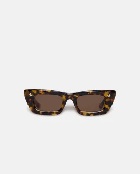 Londyn - Bio-Plastic Oversized Cat-Eye Sunglasses - Dark Amber