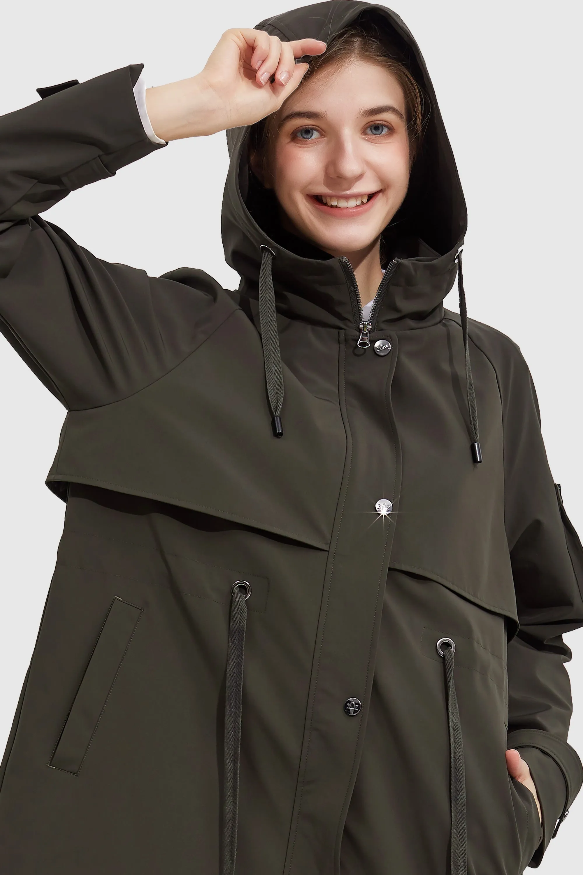 Long Hooded Windbreaker