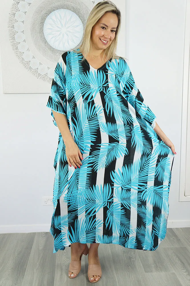 Long Kaftan "Leaf-Stripe"