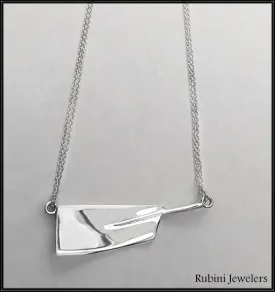 Long Rowing Blade Rowing Necklace with Double Chain