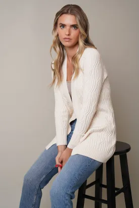 Long Sleeve Cabled Cardigan