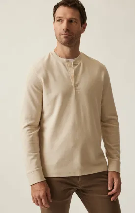 Long Sleeve Henley In Oatmeal