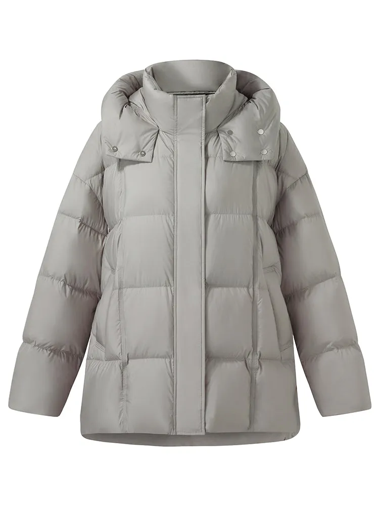 Loose Fit Hooded Goose Down Jacket