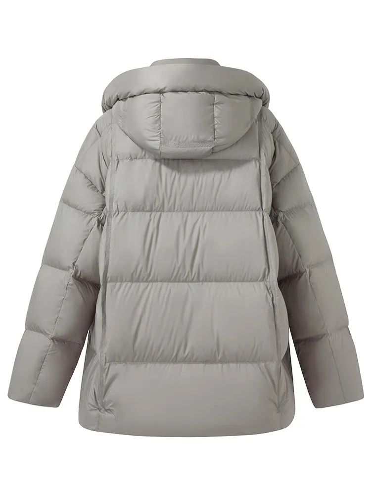 Loose Fit Hooded Goose Down Jacket