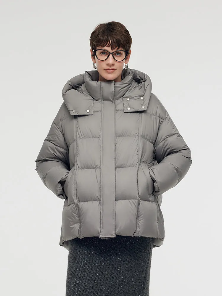 Loose Fit Hooded Goose Down Jacket