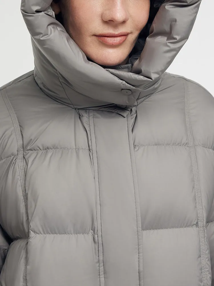 Loose Fit Hooded Goose Down Jacket