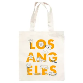 los angeles font grocery tote