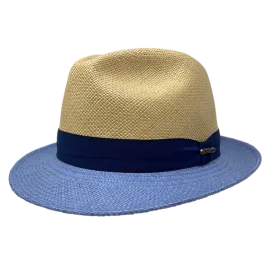 Louis Riel Panama Hat in Natural/Light Blue by One Fresh Hat