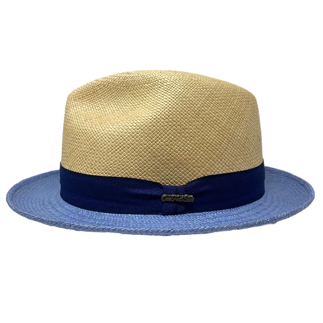 Louis Riel Panama Hat in Natural/Light Blue by One Fresh Hat