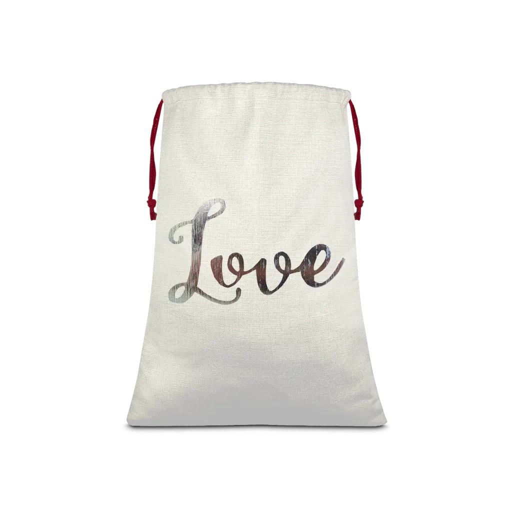 Love Sublimation Linen Drawstring Sack