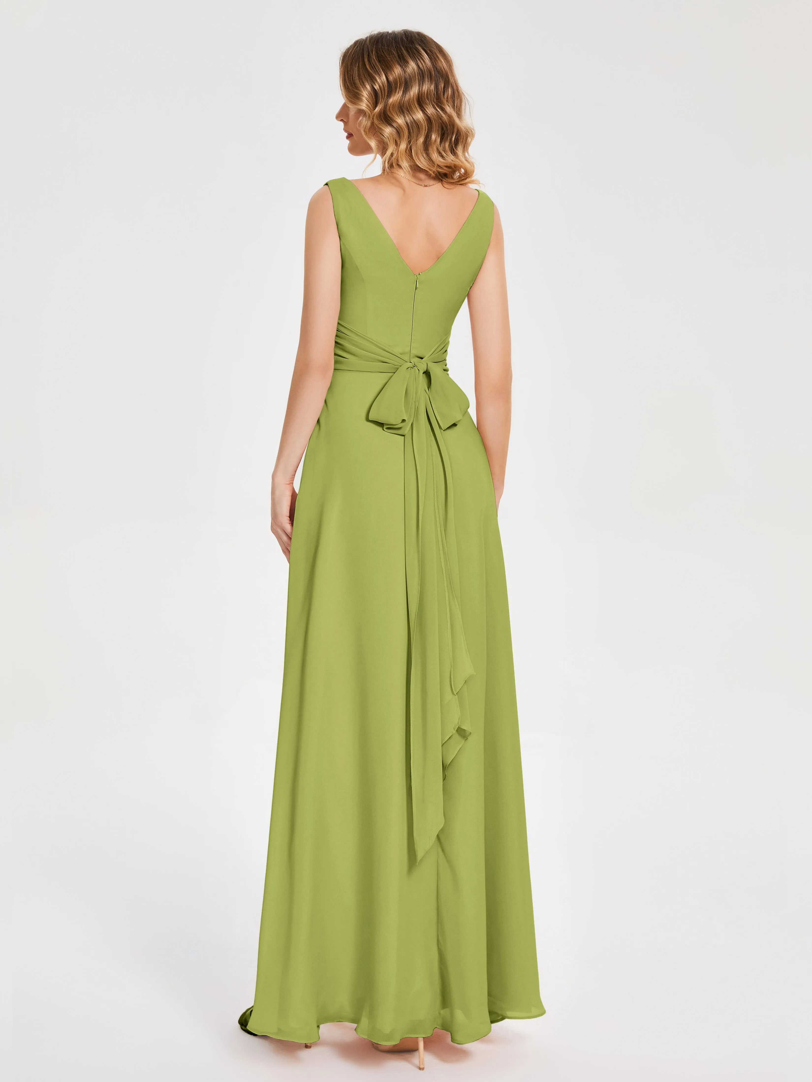 Lucille Elegant Chiffon Bridesmaid Dresses With Bow